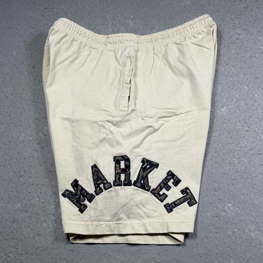 The Market Jogger Shorts Rug Embroidery Arc Shorts Men’s XL Cream W/ Pockets